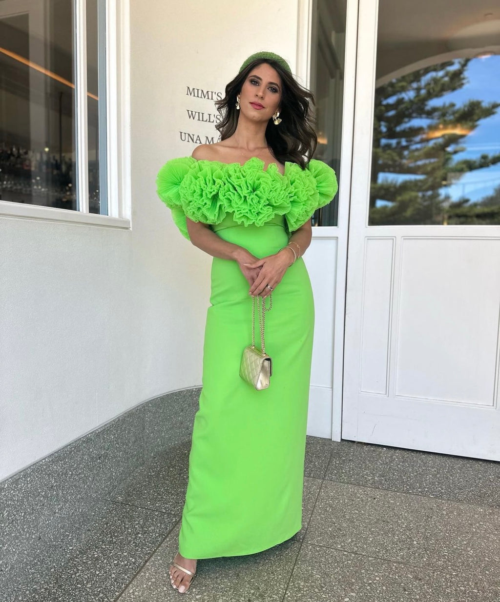 Voluminous Green Gown with Stunning Sorrento Green suit with