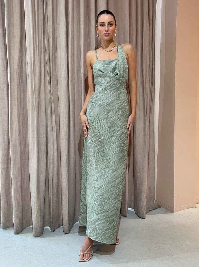 ONE FELL SWOOP - JEWEL MAXI DRESS IN SAGE CRINKLE
