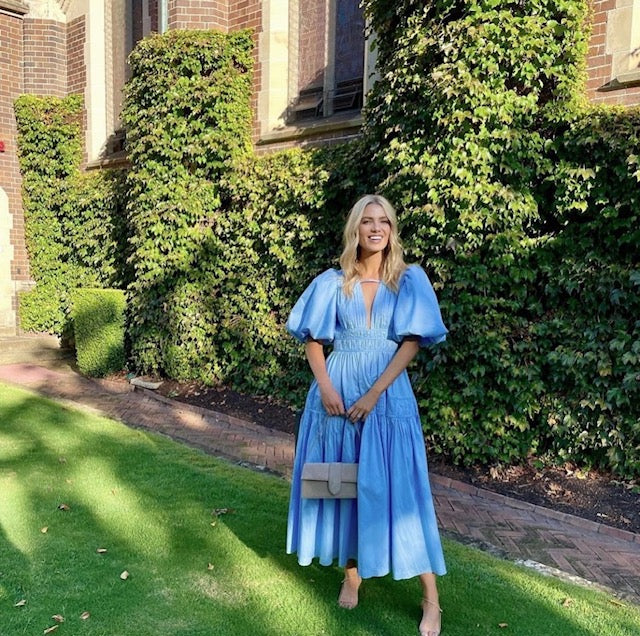 aje fallingwater gathered midi dress AJE - FALLING WATER GATHER MIDI DRESS