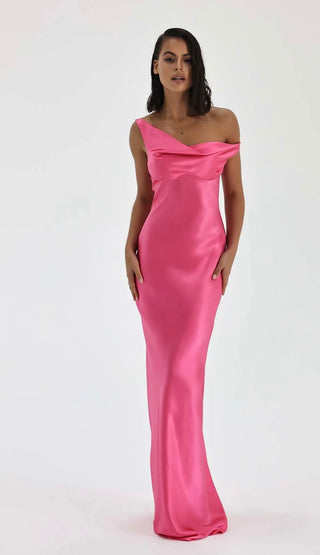 NATALIE ROLT - MONIKA GOWN NEON PINK - 8 treasureboxx NATALIE ROLT - MONIKA GOWN NEON PINK - 8 treasureboxx