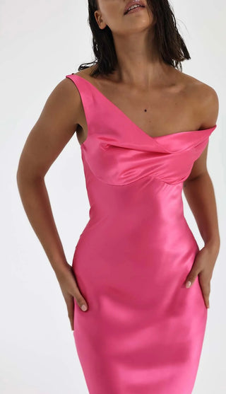 natalie rolt pink dress NATALIE ROLT - MONIKA GOWN NEON PINK