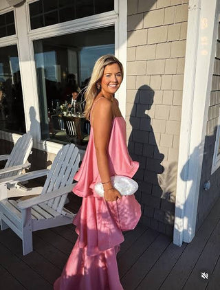 ELLIATT - TILLY TIERED MAXI PINK - M