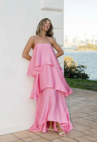 ELLIATT - TILLY TIERED MAXI PINK - M