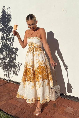 ZIMMERMANN - ALIANE SCALLOP MIDI DRESS - 10 treasureboxx ZIMMERMANN - ALIANE SCALLOP MIDI DRESS - 10 treasureboxx