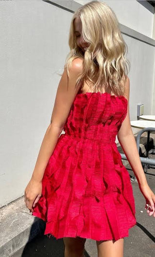 aje hybrid sleeveless mini dress red Aje Hybrid Sleeveless Mini Dress in Scarlet Red