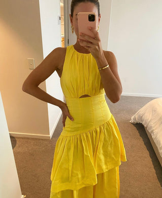 AJE - CALIENTE TIRED CUT OUT DRESS - 8 treasureboxx AJE - CALIENTE TIRED CUT OUT DRESS - 8 treasureboxx
